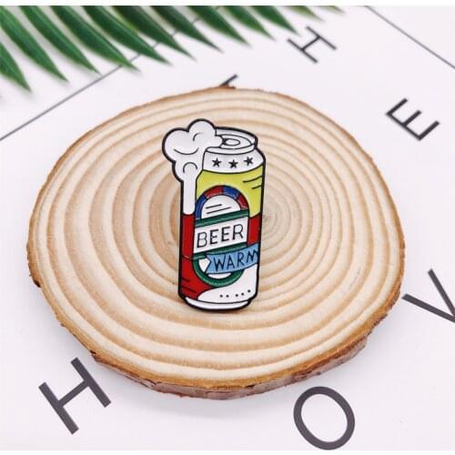 Creative Drinks Cups Beer Stars Enamel Brooch Alloy Badge Denim Clothes Bags Pins Cute Accessories Jewelry Gifts For Friends