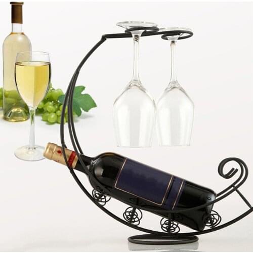 Creative Wine Glass Holder Metal Hanging Wine Rack Wine Stand Home Desktop Decoration