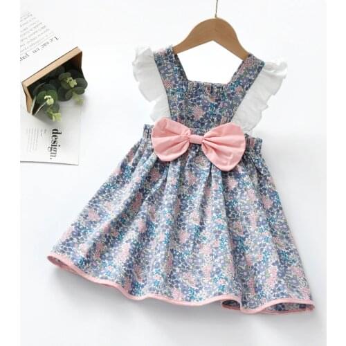 Summer New Girls' Dresses, Childrens Western Style Floral Skirt, Baby Princess Suspender Skirt, Childrens Clothing