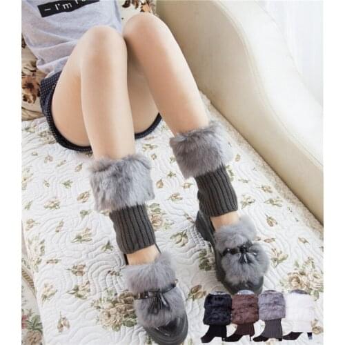 Fur Leg Warmers Short Boots Leg Warmers Autumn Winter Fur Boots Rabbit Hair Korean Mouldings Womens Socks