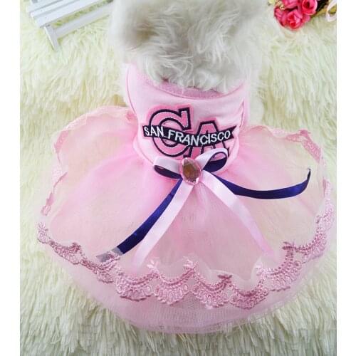 Sweet Pet Cotton Breathable Clothes Bowknot Bubble Dress Skirt sleeveless Dog Multi-layer Puffy Skirt Skirt Pet Clothing