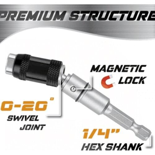 Mintiml 1/4" Hex Magnetic Screw Drill Tip Drill Screw Tool Quick Change Locking Bit Holder Guide Drill Bit Screwdriver Pivot