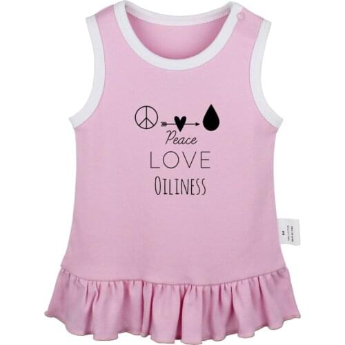 Peace Love and Oiliness The Real Boss Panic at the Disco Newborn Baby Girls Dresses Toddler Sleeveless Dress Infant Clothes