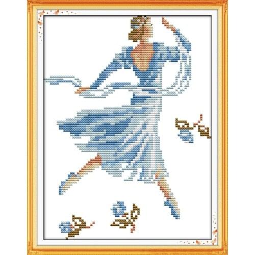 Ballet girl cross stitch kit bauty women people 14ct 11ct count print canvas stitches embroidery DIY handmade needlework plus
