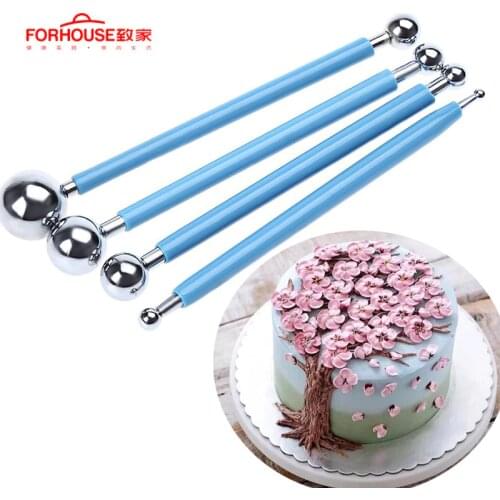 Pack of 4 Modelling Ball Tools Ball Stylus Polymer Clay Pottery Ceramics Sculpting Modeling Handmade Tools Cake Tool