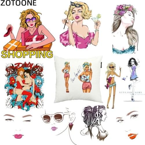 ZOTOONE Sexy Lady Heat Transfer Stickers Clothing Patches for Top Household Iron-on Transfers DIY Decoration Appliqued Parches H