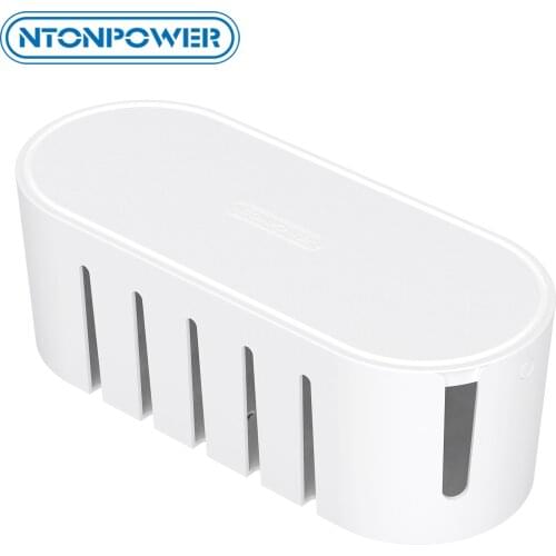 Wall Mountable Cable Management Box, NTONPOWER Large Cable Storage Box, Wire Tidy Box with Safety Lock, for Desk, Wall and Floor