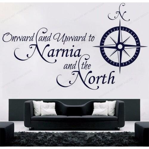 Narnia and the North quote wall decal Compass Wall sticker Custom Vinyl wall art mural for home decor HJ695