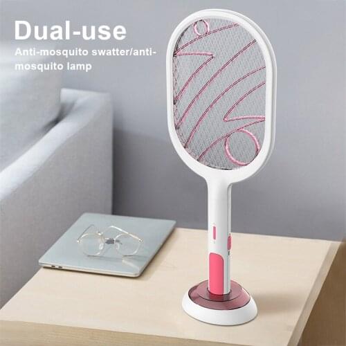 Rechargeable USB Electric Mosquito Swatter Insect Fly Light Handheld Portable for Home SCVD889