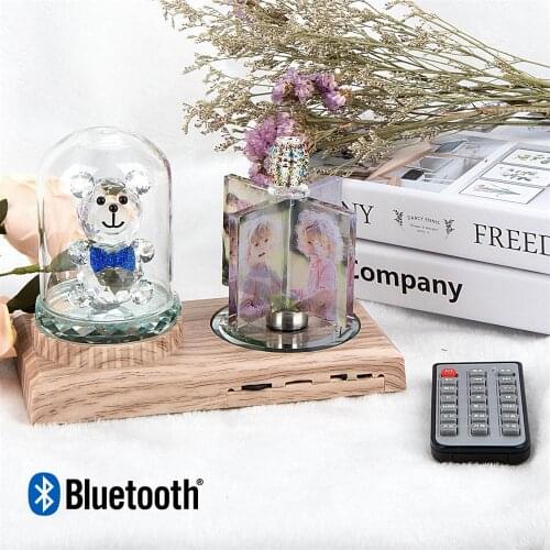 Personalize Photo Album Bluetooth Music Box 4PCS Color Printed Photo Crystal Crystal Frame Windmil Style Wedding Souvenir Gift