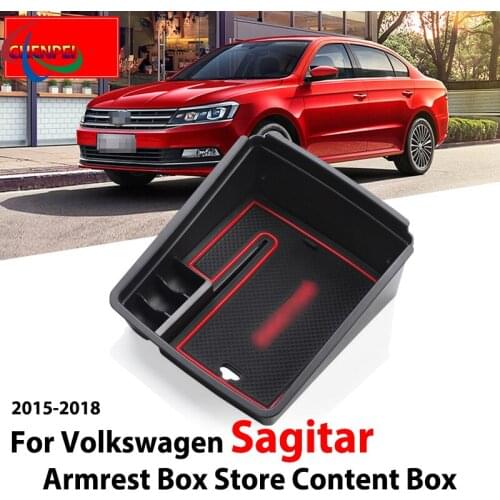 For Volkswagen Sagitar 2015-2018 Armrest Box Storage Box Modified Central Storage Box Compartment Box Decoration Car Accessories