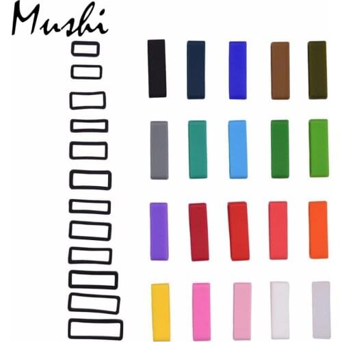 MUSHI Black White Watchbands Strap Loop Silicone Rubber Watch Bands Accessories Holder Mens Locker Watch Band 20 color 6pcs