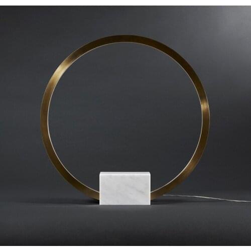 Postmodern marble circle study desk lamp creative bedside bedroom desk designer model room table lamp