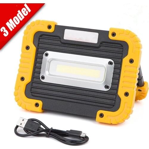 LED USB Flashlight LED Work Light Rechargeable Portable COB Floodlight Hunting Camping Lantern Tent Light Use 18650 Battery