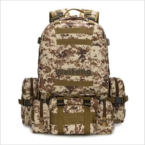 50L Tactical Military Backpack 4 in 1Molle Camping Hiking Outdoor Sport Fishing Hunting Climbing Rucksack Nylon Waterproof Bag
