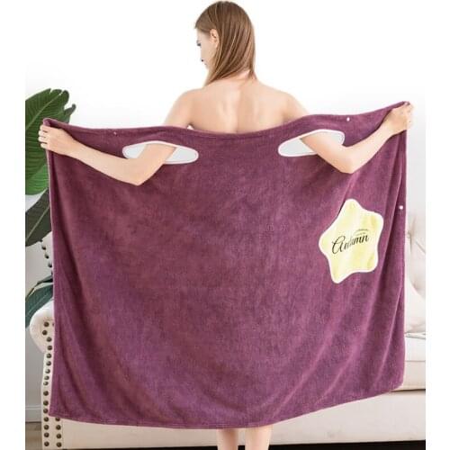Women Absorbent Bath Towel Wearable Sling Towel Bath Women Fleece Bathrobe Towels Soft Thick Quick Dry Bath Skirt Pajamas