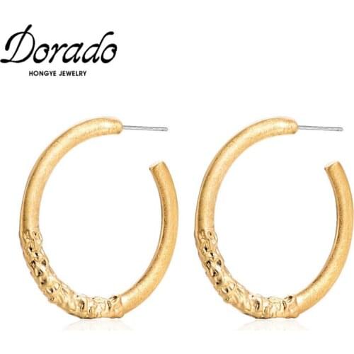 Dorado Drop Earrings for Women Punk Style New Metal Big Round Circle Latest Fasion Geometric Jewelry 2021 for Ladies Gift