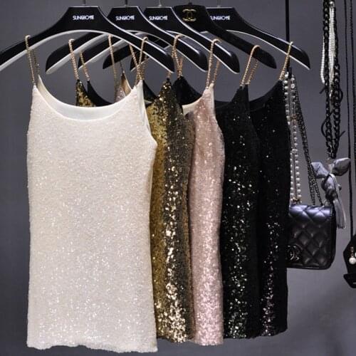 Women Sparkly Spaghetti Strap Mini Dress Women Nightclub Gold Silver Rhinestone Sleeveless Sexy Night Club Party Vestidos Female