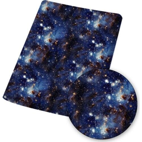Polyester Cotton Fabric Sewing Fabric Black Galaxy Printed Cloth Dress Making Handmade Mask DIY Crafts Supplies 45*145cm 1pc