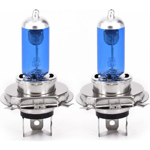 2x Car Flashing H4 100W 6000K Car Xenon Gas Halogen Headlight Headlamp Light Fog Light Bulbs Blue Shell