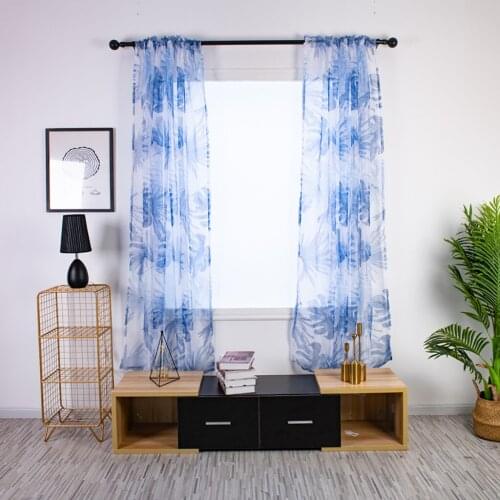 New Flower Voile Window Curtain 2Pcs 100x200cm Bedroom Curtain Tulle Window Treatment Voile Drape Valance Fabric 0704#30