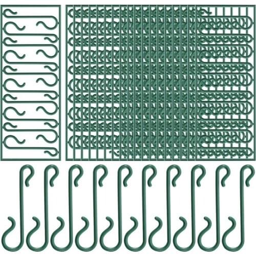 50 Packs Plastic Green Bauble Hooks for Hanging Christmas Tree Decorations,Christmas Wreath,Ornament and Lights Hangers