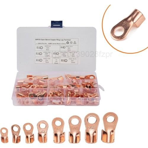 90 Boxed Red Copper Cold Pressed Terminal Block Open Copper Nose Copper Lug Terminal Block