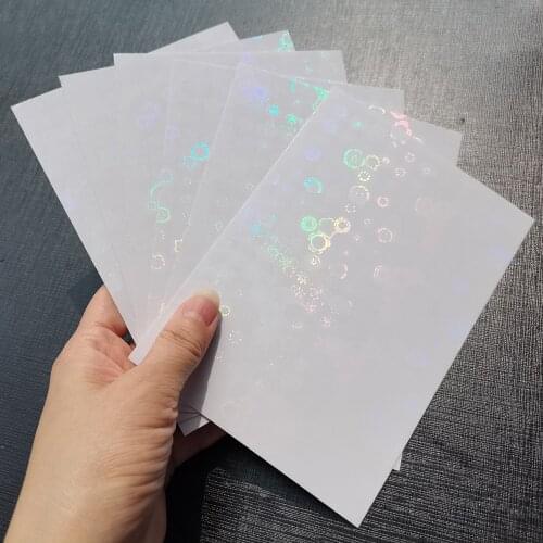 A6 105x148mm Holographic Small Flower Foil Adhesive Tape Back Laminating On Paper Plastic DIY Package Color Card 100 Sheets