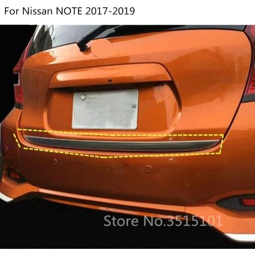 Car Stainless Steel Rear Back Door License Tailgate Bumper Frame Plate Trim Lamp Trunk 1pcs For Nissan NOTE 2017 2018 2019 2020