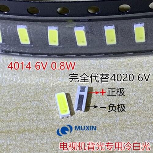 PCT 200PCS/Lot 4014 4020 CHIP-2 SMD LED Beads Cold white 1W 6V 150mA For TV/LCD Backlight