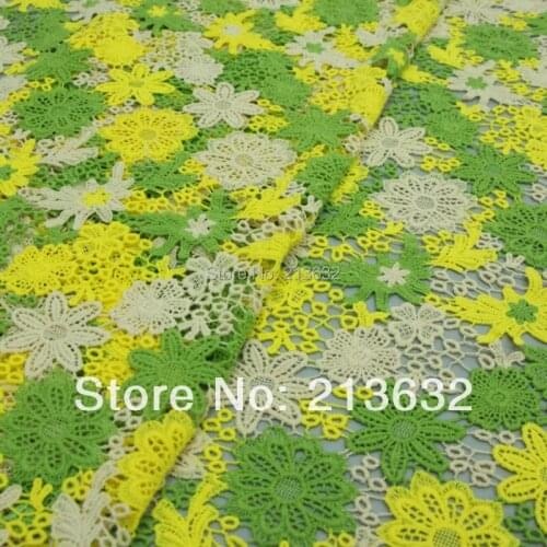 D po52 Selling fine water soluble embroidered cloth tulle organza voile embroidery lace Water soluble embroidered with fabrics