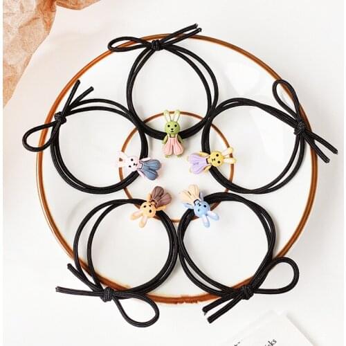 Children Cute Colors Acrylic Animal Cartoon Flower Elastic Hair Bands Girls Lovely Scrunchies Rubber Bands Kids Hair Accessories