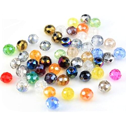 Mixed Colors 4*6 /6*8mm Rondelle Austria faceted Crystal Glass Beads Loose Spacer Round Beads for Jewelry Making