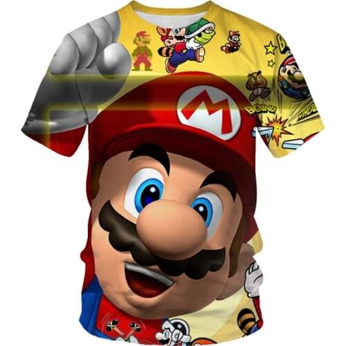 Summer Children Adult 3D Fashion Print Kids T-Shirts Boys Girls Classic Game Super Mario Cartoon Casual Breathable T shirt