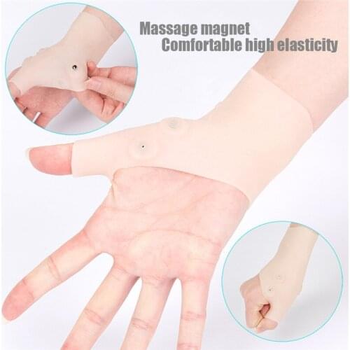 Hot Sale Magnetic Therapy Wrist Hand Thumb Support Gloves Silicone Gel Arthritis Pressure Corrector Massage Pain Relief Gloves