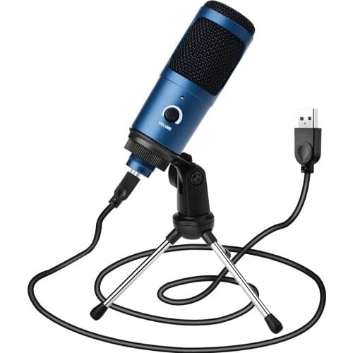 Metal USB Microphone PC condenser Microphone Vocals Recording Studio Microphone for YouTube Video Skype Chatting Game Podcast