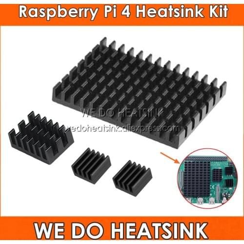 WE DO HEATSINK 4pcs/set DIY Raspberry Pi Aluminum Heatsink Kit With Thermal Pad for Raspberry Pi 4 Model B