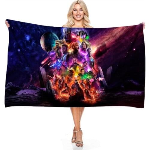 Marvel The Avengers Microfiber Soft Absorbent Beach Towel Swimming Plage Quick-Dry Bath Towels Bikini Shawl Big Size 140x180cm