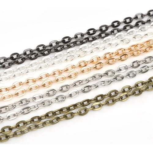 New Listing 5m/lot Rhodium/Silver/Gold/Gunmetal/Antique Bronze Plated Necklace Chains for DIY Bracelet Jewelry Findings Making