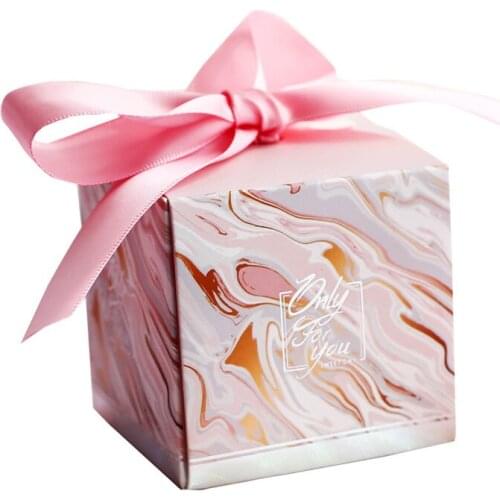 New Creative Marbling style Romantic Candy Boxes DIY Small Fresh Ferrero Box Wedding Gifts Box Package Party Supplies 50pcs/lot