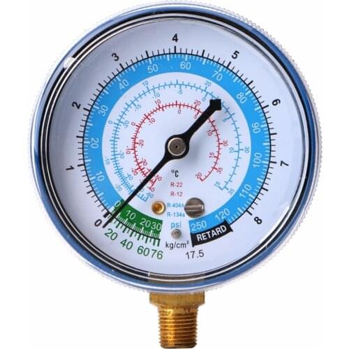 New Blue Air Conditioner For R404 R134A R22 Refrigerant Low Pressure Gauge PSI KPA