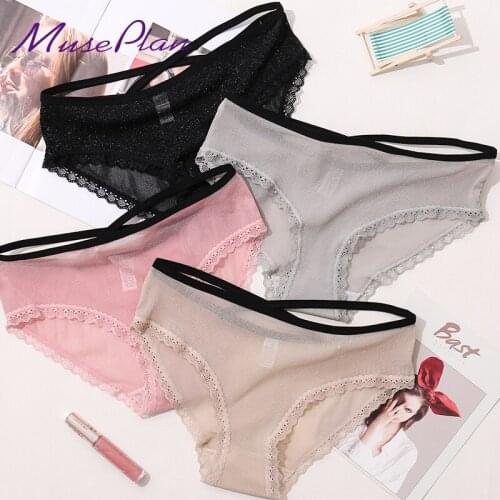 Ms sexy lace underwear female waist hot ice silk yarn transparent hollow out fork ms waist in cotton