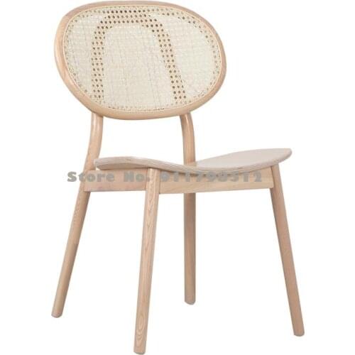 Nordic rattan chair dining table home medieval living room chair backrest desk chair makeup chair hotel dining chair home