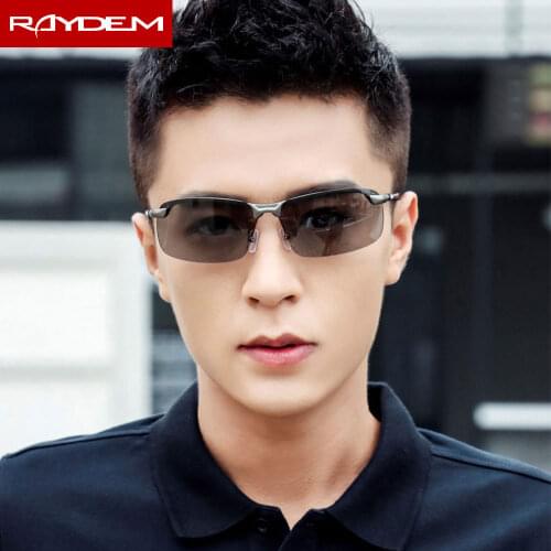 2018 New Polarized Man Day Night Discolor Sports Woman Sunglasses Male Driving Fishing Female Black Rimless Sunglass Resin