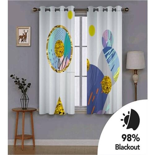 Modern Home Decoration Living Room Curtains 3d Colorful dot pattern on white background Decoration curtains