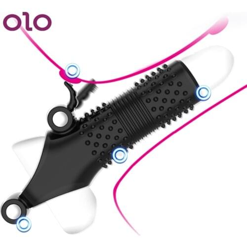 OLO Cock Sleeve Penis Vibrating Ring G spot Stimulator Vibrator Dick Enlargement Extender Strap On Ejaculation Delay Sex Toys