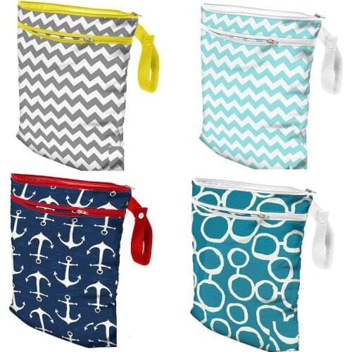 Baby Wet Dry Bags with Double Zipper Waterproof Diaper Bag for Children Nappies Diapers 30*39cm Kids Multifunction Storage Bags