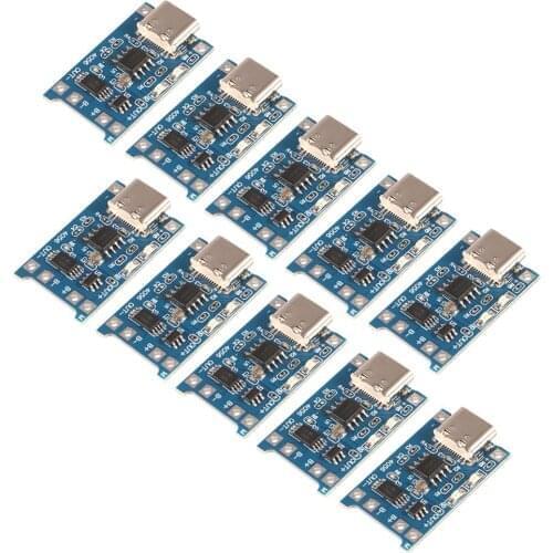 10pcs 5V 1A Micro USB 18650 type-c Lithium Battery Charging Board Charger Module+Protection Dual Functions TP4056 18650