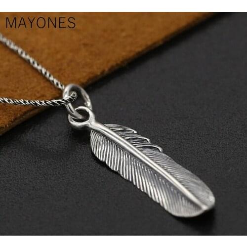 Wings Eagle Feather Pendant Trumpet 925 sterling silver jewelry for women Pendant Fine Vintage Jewelry Japan Brand