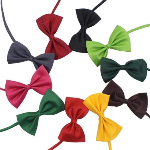 19 colors Pet tie Dog tie collar flower accessories decoration Supplies Pure color bowknot necktie LX6790